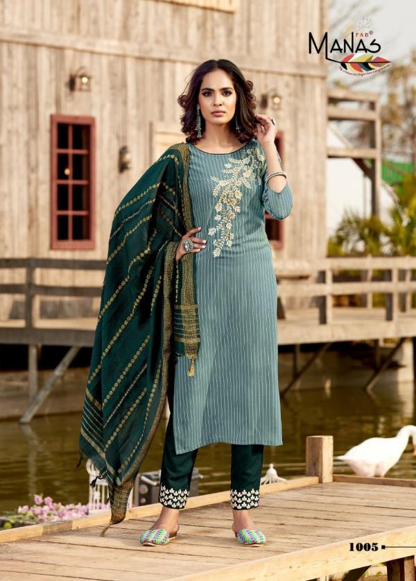 Manas Glamour City Fancy Rayon Embroidery Readymade Salwar